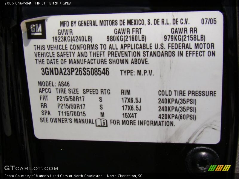 Black / Gray 2006 Chevrolet HHR LT