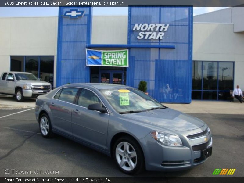 Golden Pewter Metallic / Titanium 2009 Chevrolet Malibu LS Sedan