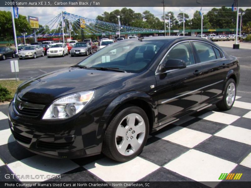 Carbon Flash Black / Tan 2008 Saturn Aura XE 3.5