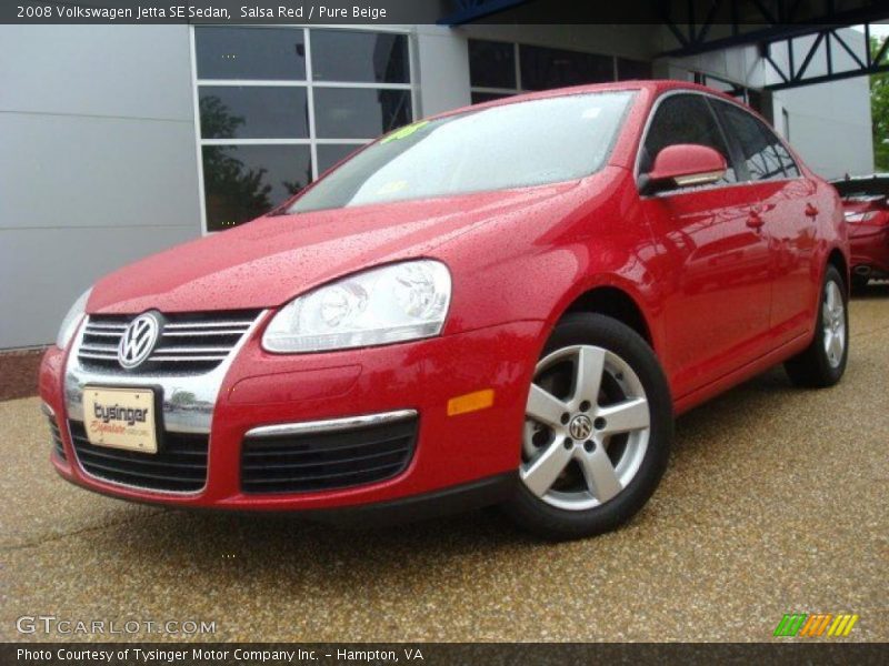 Salsa Red / Pure Beige 2008 Volkswagen Jetta SE Sedan