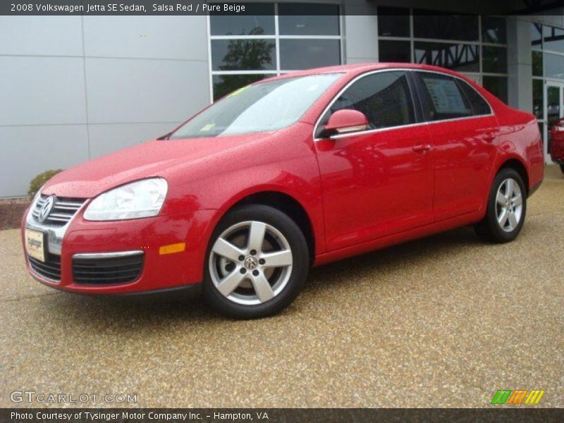 Salsa Red / Pure Beige 2008 Volkswagen Jetta SE Sedan