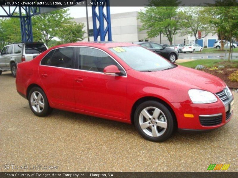 Salsa Red / Pure Beige 2008 Volkswagen Jetta SE Sedan