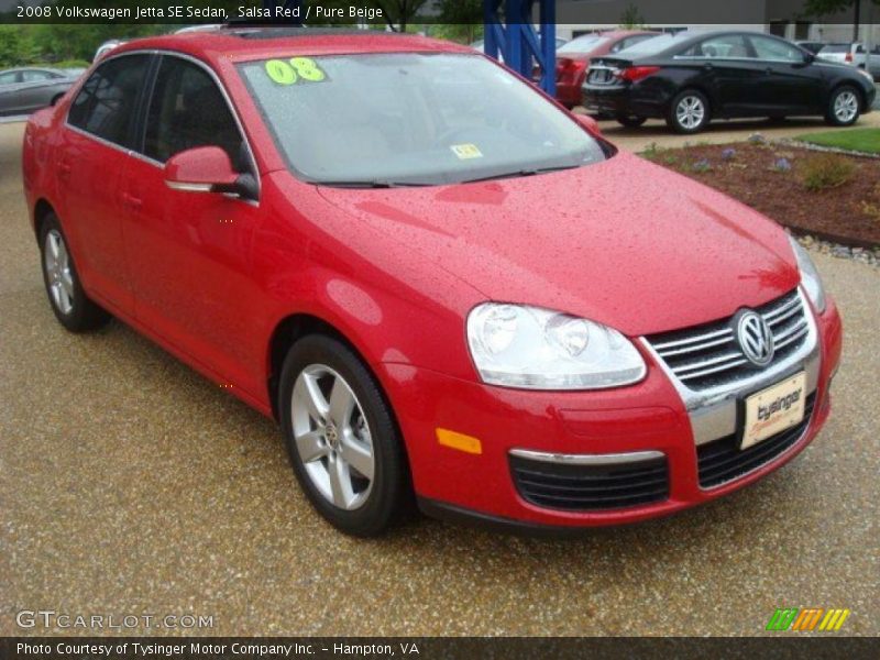 Salsa Red / Pure Beige 2008 Volkswagen Jetta SE Sedan