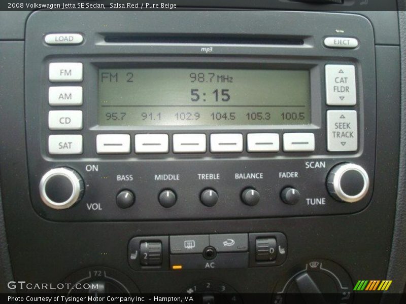 Salsa Red / Pure Beige 2008 Volkswagen Jetta SE Sedan