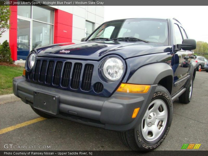 Midnight Blue Pearl / Medium Slate Gray 2007 Jeep Liberty Sport