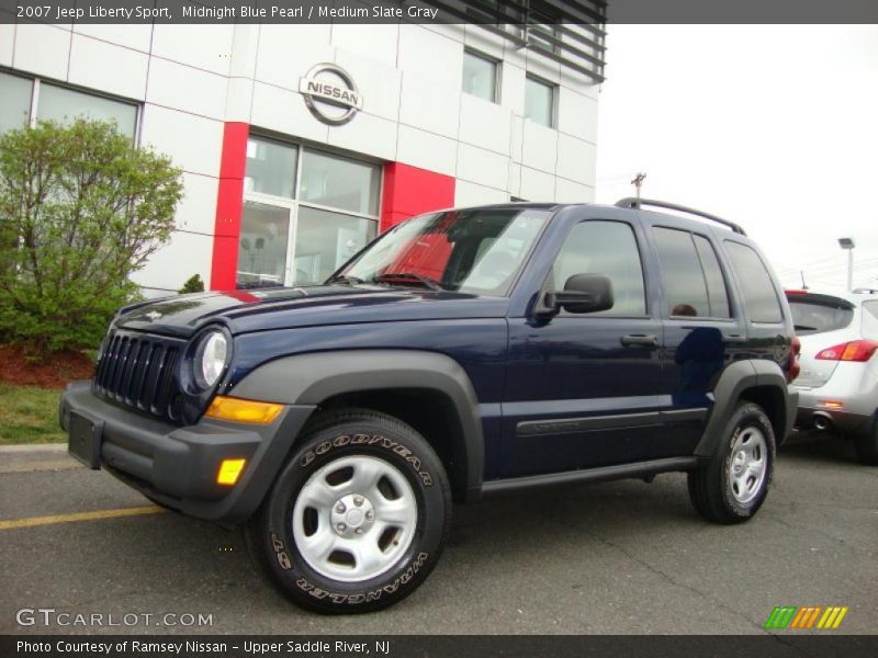 Midnight Blue Pearl / Medium Slate Gray 2007 Jeep Liberty Sport