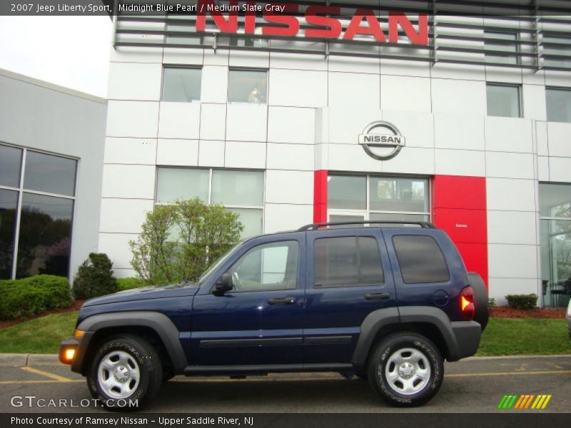 Midnight Blue Pearl / Medium Slate Gray 2007 Jeep Liberty Sport