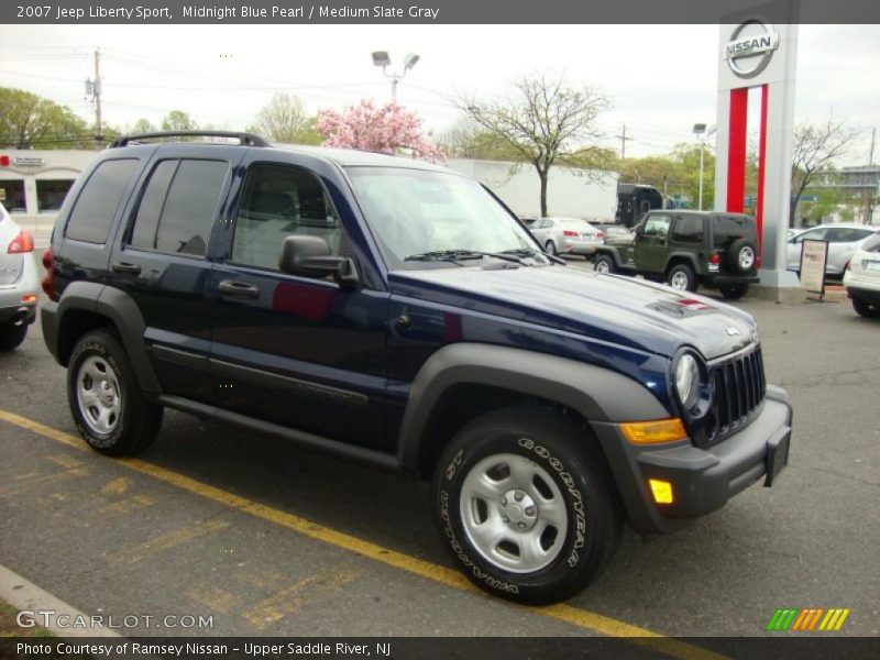 Midnight Blue Pearl / Medium Slate Gray 2007 Jeep Liberty Sport