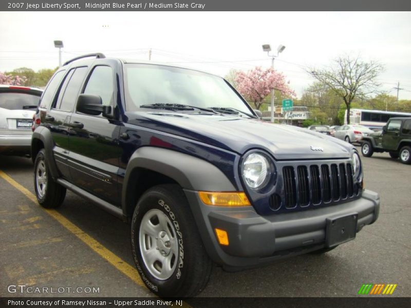 Midnight Blue Pearl / Medium Slate Gray 2007 Jeep Liberty Sport