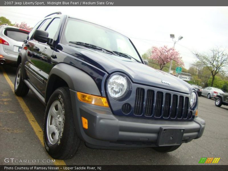 Midnight Blue Pearl / Medium Slate Gray 2007 Jeep Liberty Sport