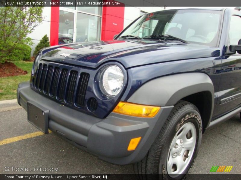 Midnight Blue Pearl / Medium Slate Gray 2007 Jeep Liberty Sport
