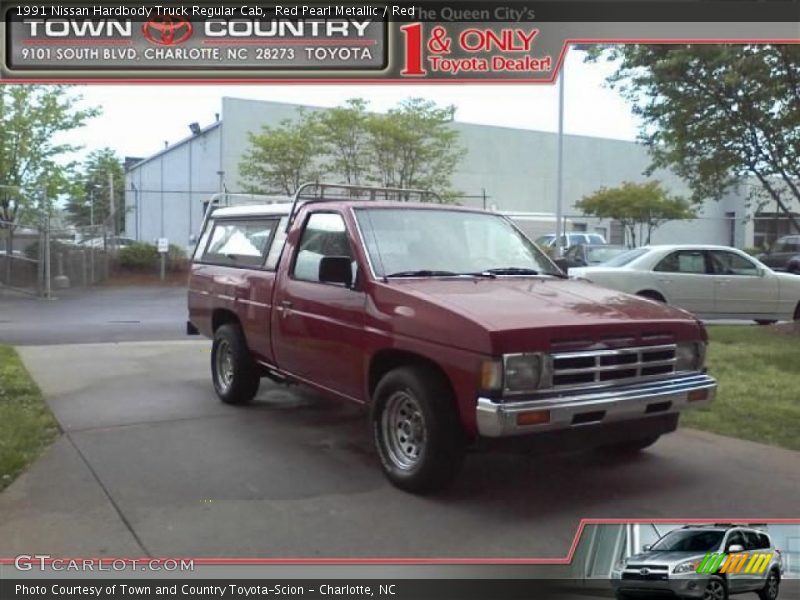 Red Pearl Metallic / Red 1991 Nissan Hardbody Truck Regular Cab