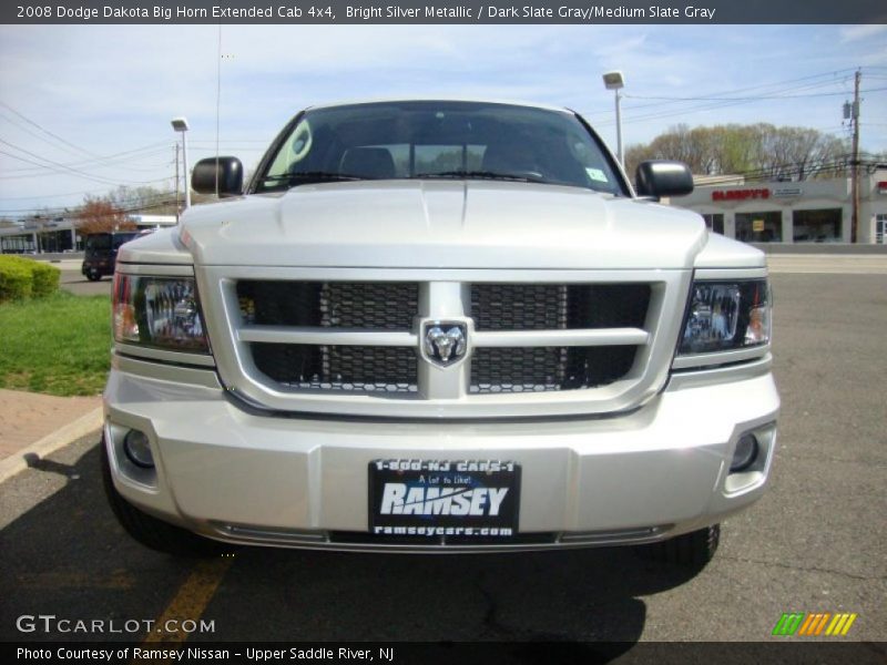 Bright Silver Metallic / Dark Slate Gray/Medium Slate Gray 2008 Dodge Dakota Big Horn Extended Cab 4x4