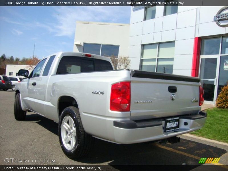 Bright Silver Metallic / Dark Slate Gray/Medium Slate Gray 2008 Dodge Dakota Big Horn Extended Cab 4x4