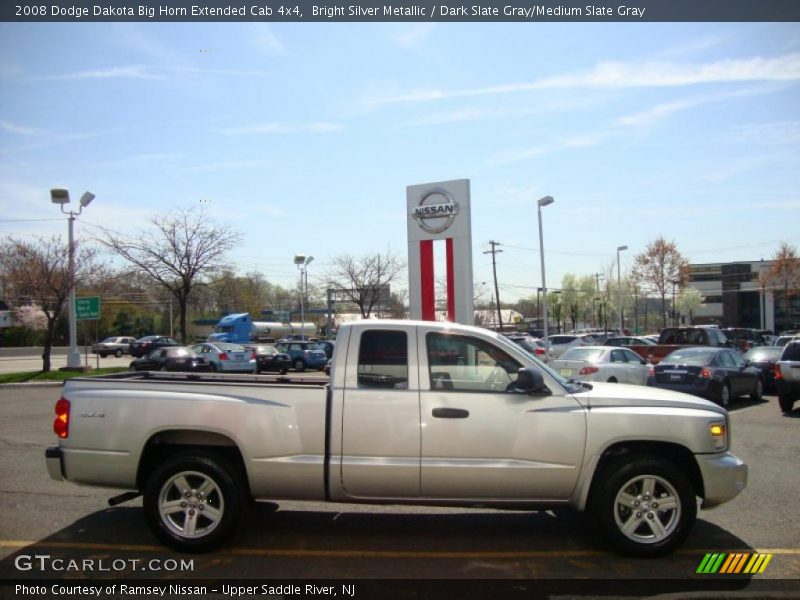 Bright Silver Metallic / Dark Slate Gray/Medium Slate Gray 2008 Dodge Dakota Big Horn Extended Cab 4x4