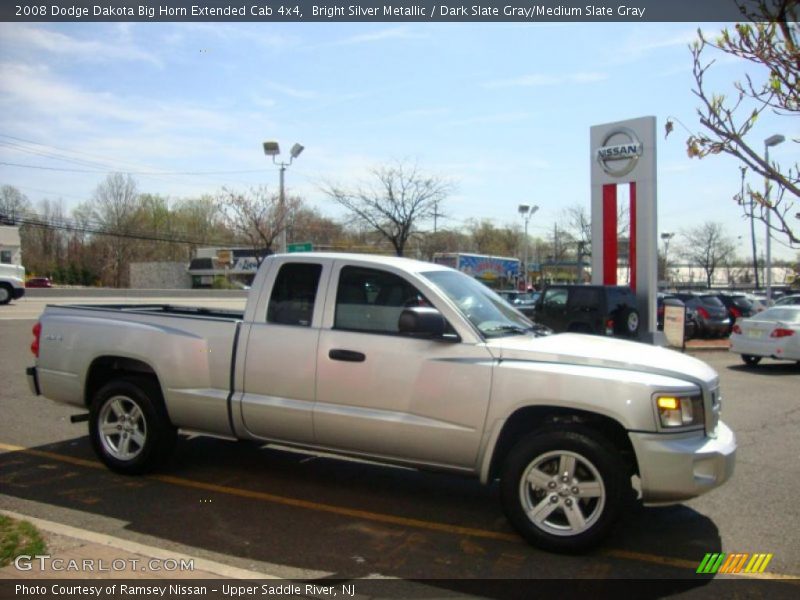 Bright Silver Metallic / Dark Slate Gray/Medium Slate Gray 2008 Dodge Dakota Big Horn Extended Cab 4x4