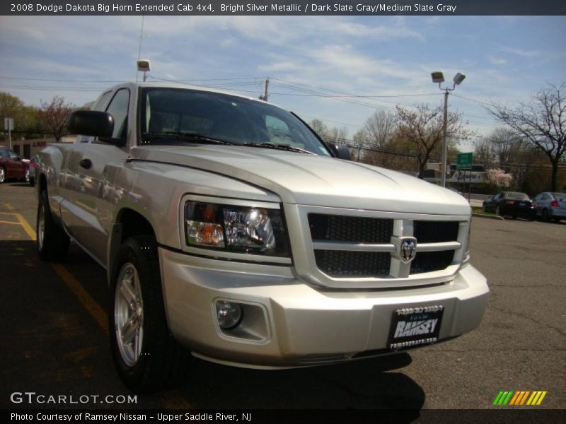 Bright Silver Metallic / Dark Slate Gray/Medium Slate Gray 2008 Dodge Dakota Big Horn Extended Cab 4x4