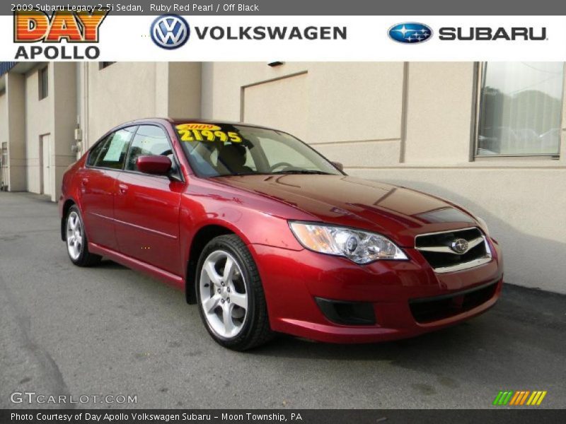 Ruby Red Pearl / Off Black 2009 Subaru Legacy 2.5i Sedan