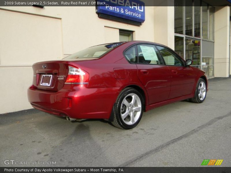 Ruby Red Pearl / Off Black 2009 Subaru Legacy 2.5i Sedan