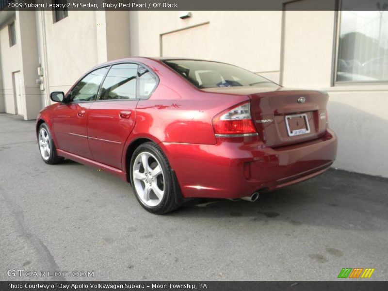 Ruby Red Pearl / Off Black 2009 Subaru Legacy 2.5i Sedan