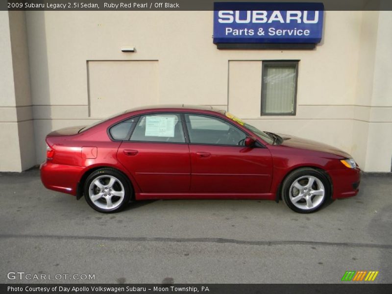 Ruby Red Pearl / Off Black 2009 Subaru Legacy 2.5i Sedan