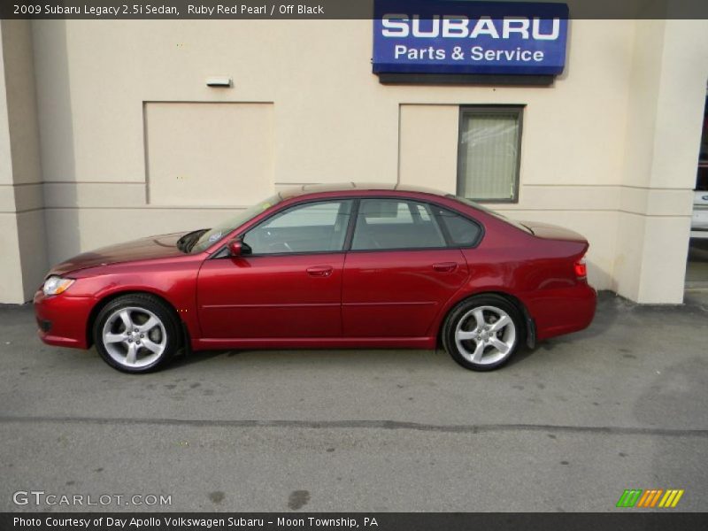 Ruby Red Pearl / Off Black 2009 Subaru Legacy 2.5i Sedan