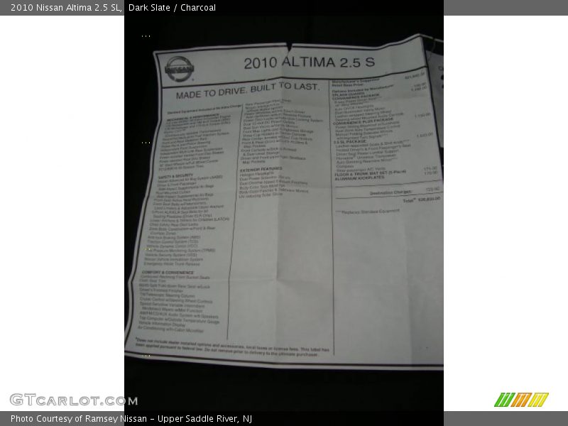 Dark Slate / Charcoal 2010 Nissan Altima 2.5 SL
