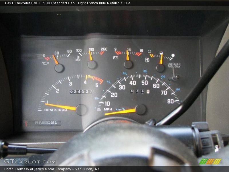 Light French Blue Metallic / Blue 1991 Chevrolet C/K C1500 Extended Cab