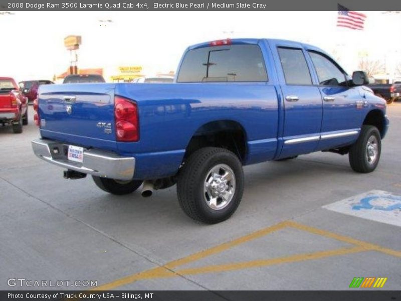 Electric Blue Pearl / Medium Slate Gray 2008 Dodge Ram 3500 Laramie Quad Cab 4x4