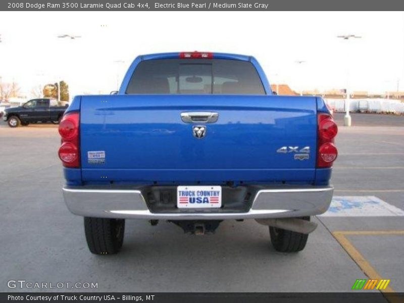 Electric Blue Pearl / Medium Slate Gray 2008 Dodge Ram 3500 Laramie Quad Cab 4x4