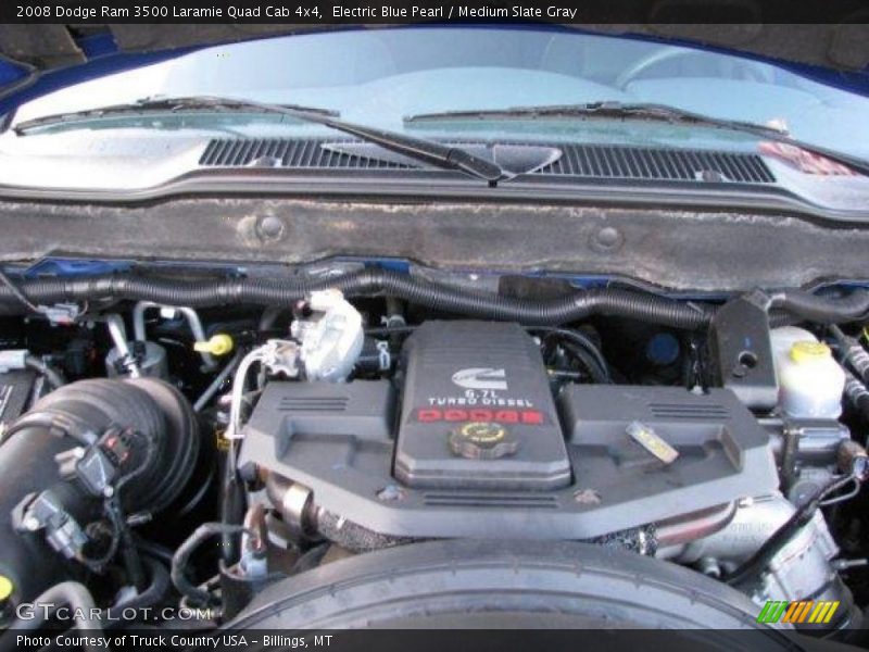 Electric Blue Pearl / Medium Slate Gray 2008 Dodge Ram 3500 Laramie Quad Cab 4x4