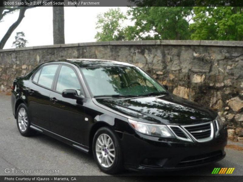 Black / Parchment 2008 Saab 9-3 2.0T Sport Sedan