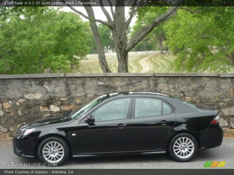 Black / Parchment 2008 Saab 9-3 2.0T Sport Sedan