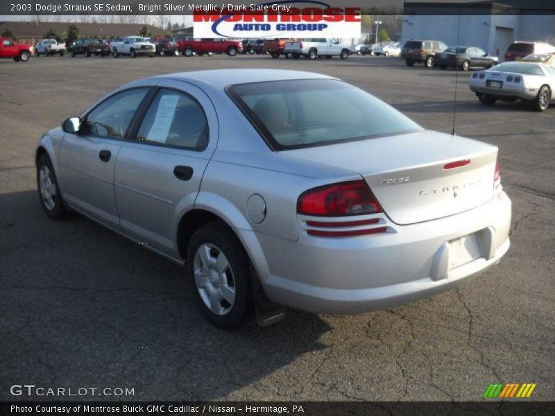 Bright Silver Metallic / Dark Slate Gray 2003 Dodge Stratus SE Sedan