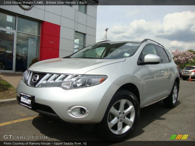 Brilliant Silver Metallic / Black 2009 Nissan Murano S AWD
