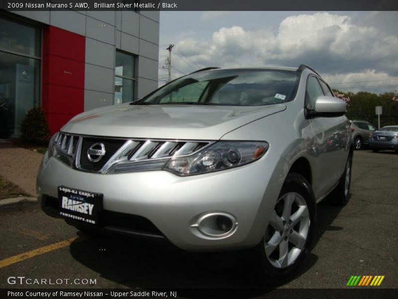 Brilliant Silver Metallic / Black 2009 Nissan Murano S AWD