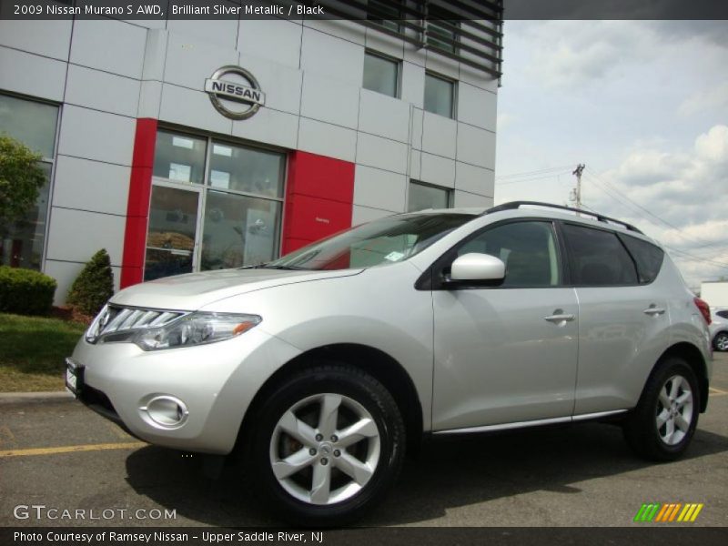 Brilliant Silver Metallic / Black 2009 Nissan Murano S AWD