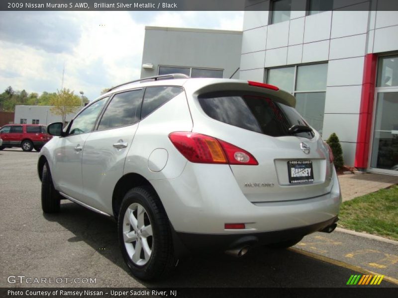 Brilliant Silver Metallic / Black 2009 Nissan Murano S AWD