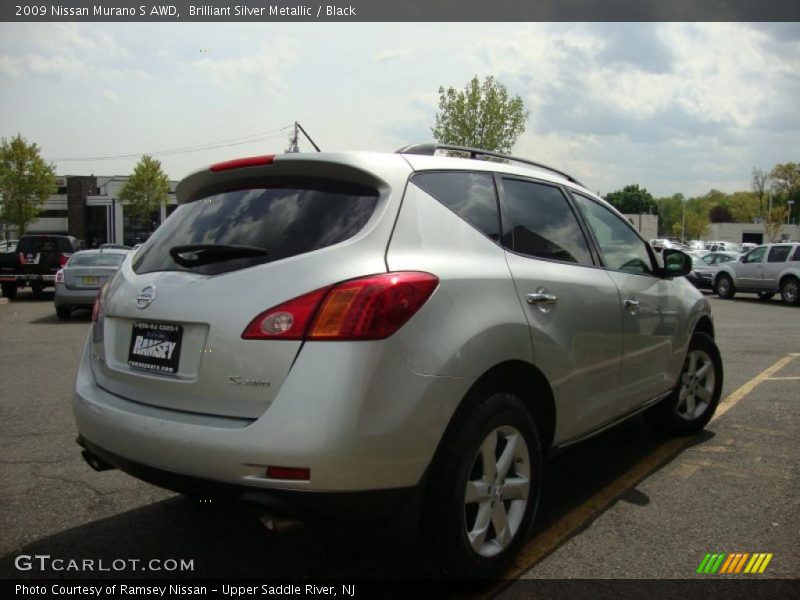 Brilliant Silver Metallic / Black 2009 Nissan Murano S AWD