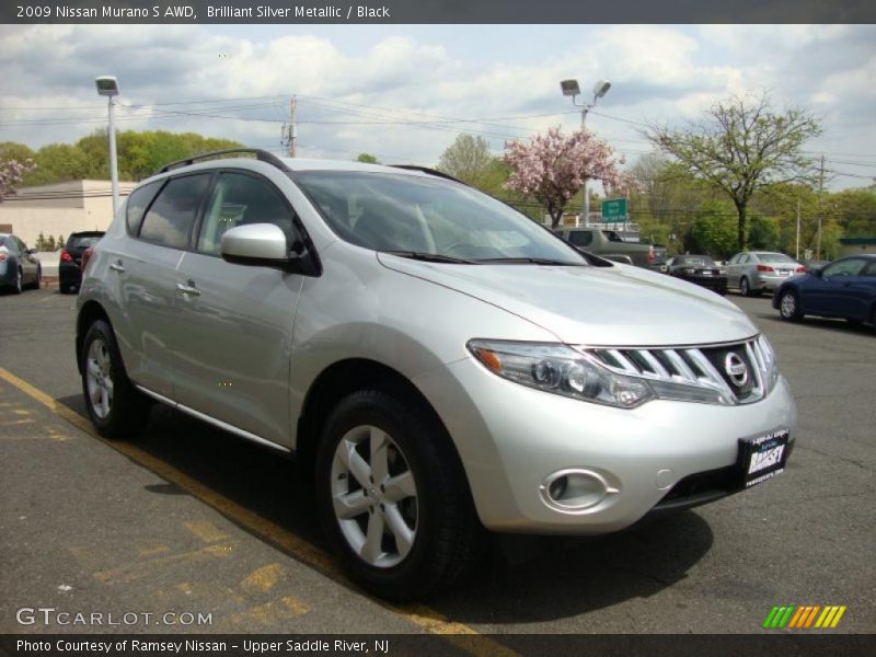 Brilliant Silver Metallic / Black 2009 Nissan Murano S AWD