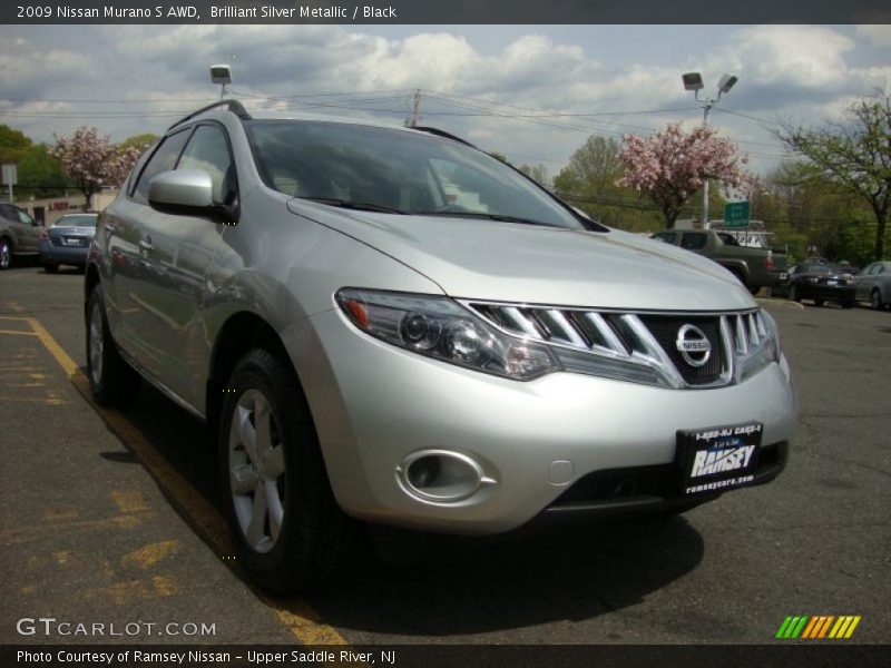 Brilliant Silver Metallic / Black 2009 Nissan Murano S AWD