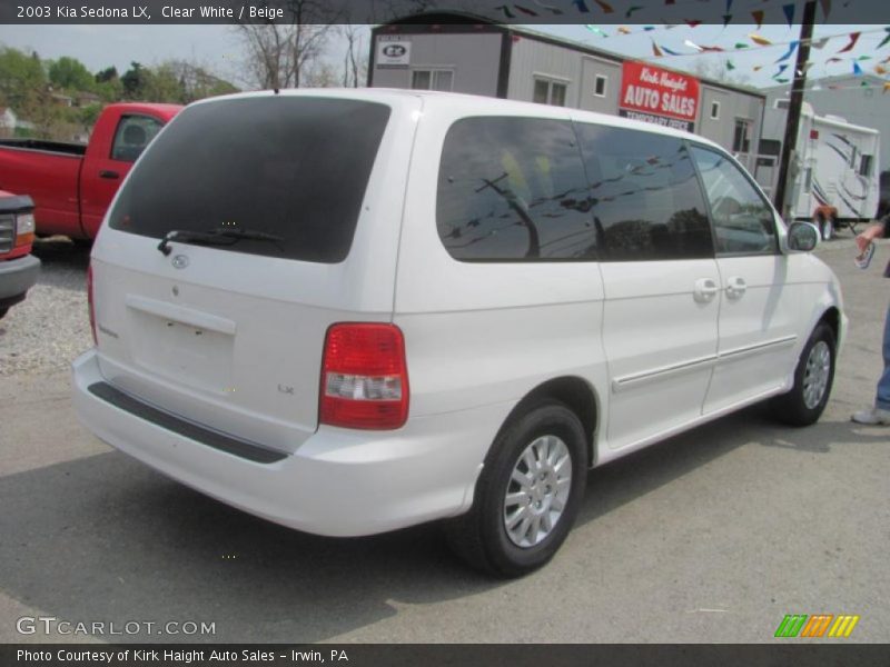 Clear White / Beige 2003 Kia Sedona LX