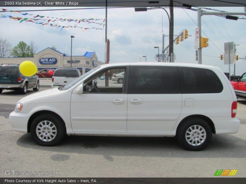 Clear White / Beige 2003 Kia Sedona LX