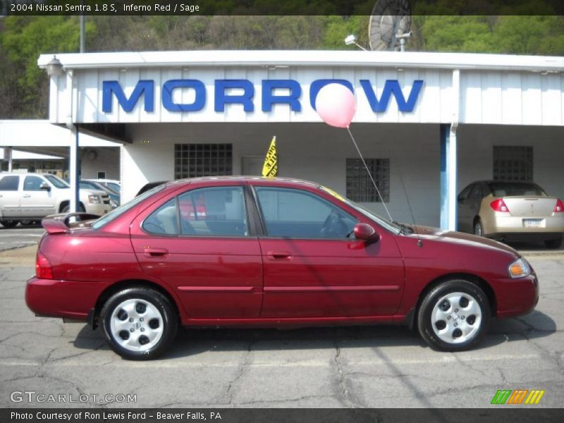 Inferno Red / Sage 2004 Nissan Sentra 1.8 S