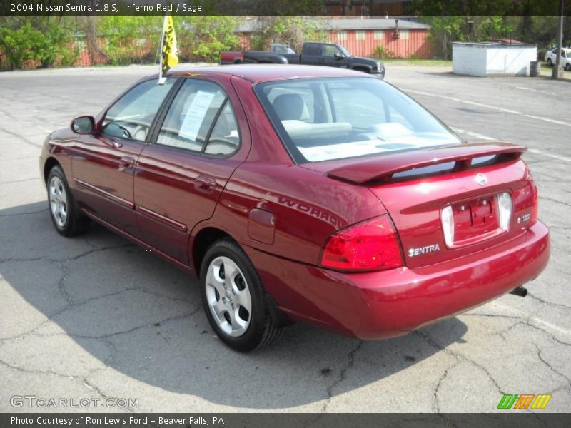 Inferno Red / Sage 2004 Nissan Sentra 1.8 S