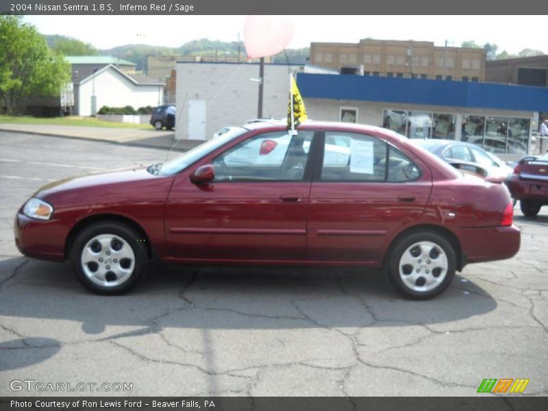 Inferno Red / Sage 2004 Nissan Sentra 1.8 S