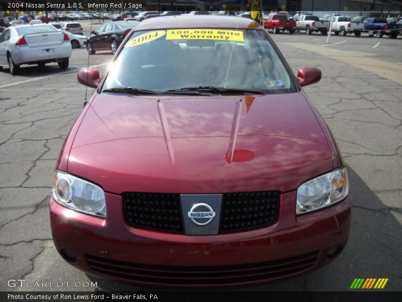 Inferno Red / Sage 2004 Nissan Sentra 1.8 S