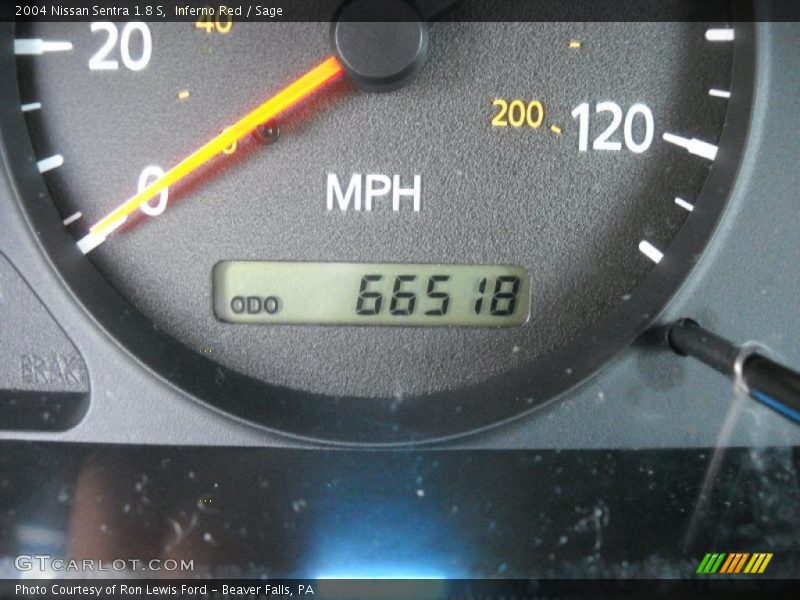 Inferno Red / Sage 2004 Nissan Sentra 1.8 S