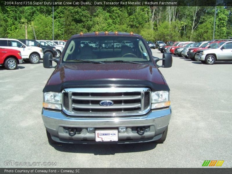 Dark Toreador Red Metallic / Medium Parchment 2004 Ford F350 Super Duty Lariat Crew Cab Dually