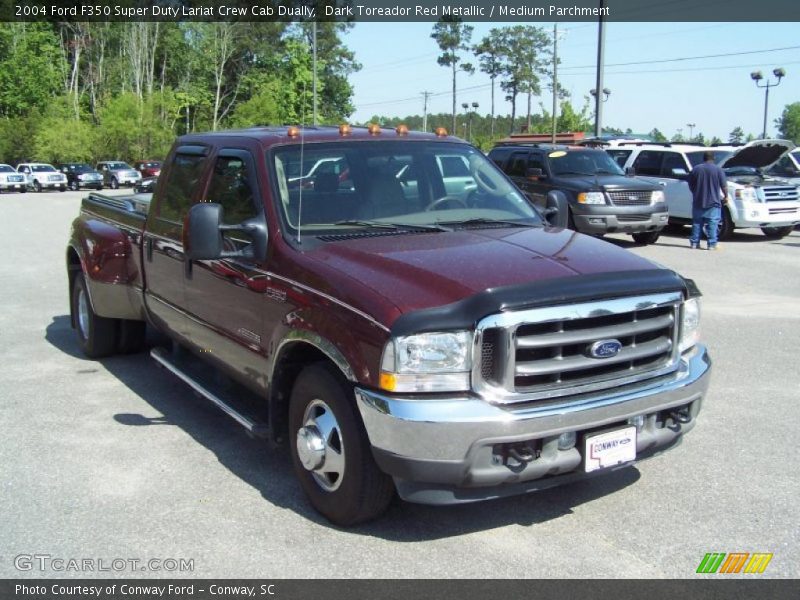 Dark Toreador Red Metallic / Medium Parchment 2004 Ford F350 Super Duty Lariat Crew Cab Dually
